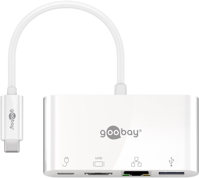 Goobay USB-C™ Multiport-Adapter (HDMI™ + Ethernet, 60 W Power Delivery)
